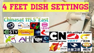 chinasat 115e 4 feet dish settings [upl. by Dnomyaw984]