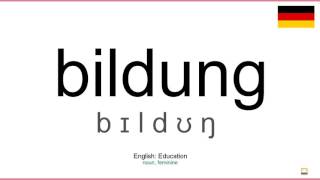 How to pronounce Bildung German [upl. by Arocet]