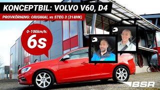 Volvo V60 D4 Steg 3 optimering 0100kmh 6s Original vs Steg 3 [upl. by Nylissej75]