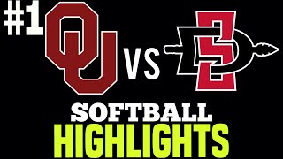 OU vs San Diego State College Softball 2024 Mary Nutter Classic [upl. by Wendy868]