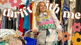 THRIFT WITH ME  my favorite secondhand store  trying on 50 colorful vintage finds  WELLLOVED [upl. by Free]