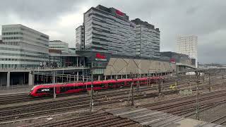 Different types of trains pass Solna station Filmed in 4 K [upl. by Deste]