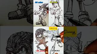 Pendrawing speed Sonic characters compilation in 10secs5mins2hrs drawing art shorts sonic [upl. by Teferi]