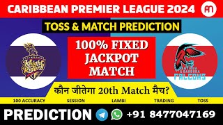 20th Match  TKR vs ABF  Trinbago Knight Riders vs Barbuda Falcons  100 FIXED MATCH PREDICTION [upl. by Aihsetan]