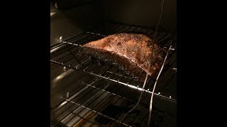 Smoking brisket with electric smoker [upl. by Noremak400]