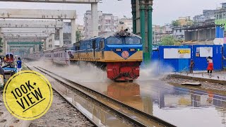 Chattala Express High speed passing Through by water splashing  White PTinka  Hyundai Rotem [upl. by Nnairahs]