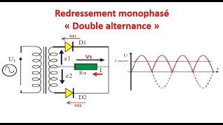 Redressement double alternance par transformateur point milieu [upl. by Baillie]