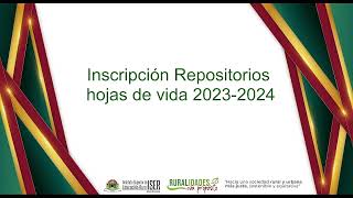 Repositorio Hojas de vida docente 2023 [upl. by Mallen]