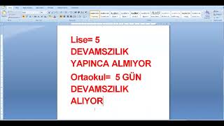 5 GÜN DEVAMSZILIK YAPAN ÖĞRENCİ BELGE ALIYOR MU [upl. by Guildroy]