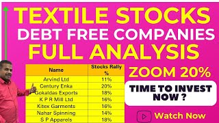 How to Pick Bullish Textile StocksDebt Free CompaniesRules to Pick High ROCE ROE StockLogic Study [upl. by Evey131]