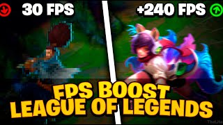 COMO AUMENTAR MUITO FPS NO LEAGUE OF LEGENDS  FPS BOOST [upl. by Mead]