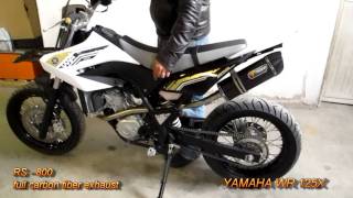 Yamaha WR 125 X Carbon Fiber Tiger Exhaust System [upl. by Luz]