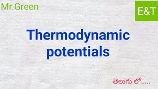 Thermodynamic potentials in telugu Degree 2nd year 4th semester physics [upl. by Aenaj]