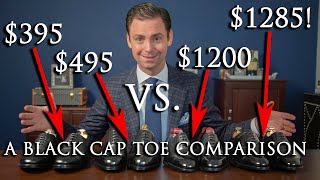 400 Shoes vs 1300 Shoes  A Black Cap Toe Oxford Comparison  Kirby Allison [upl. by Acinej339]