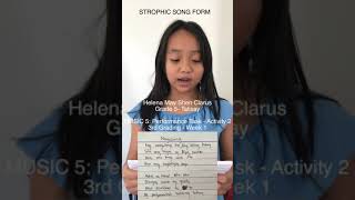 STROPHIC SONG FORM  HELENA MAY SHEN CLARUS [upl. by Nelram]