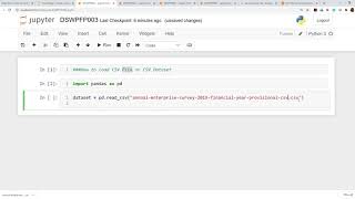 Import csv file in python Jupyter Notebook using pandas Load csv file python Jupyter notebook [upl. by Annyl]