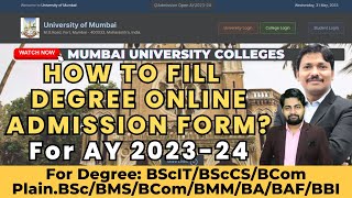 Mumbai University Degree College admission Started AY 202324Complete Process Explained Dinesh Sir [upl. by Alathia]