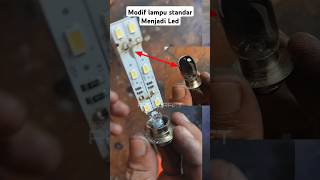 the idea of ​​modifying a motorbikes front bulb to become an LED short tutorial idea [upl. by Acilejna]