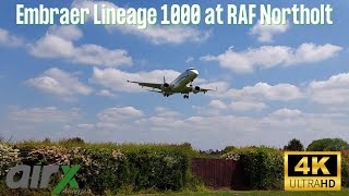 Air X Embraer Lineage 1000 landing at RAF Northolt [upl. by Amaj]