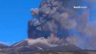 Etna linizio della nuova eruzione al via attività stromboliana 21 febbraio 2022 [upl. by Mohorva584]