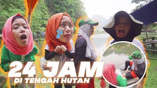 JATUH DI SUNGAI 4 CEWEK 24 Jam Di Tengah Hutan Gen Halilintar Girls Rempong Ketakutan [upl. by Alica]