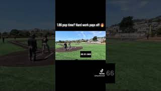 186 pop time behind the plate 😵‍💫🔥 baseball catcher poptime mlb 90mph velocity throw [upl. by Leigha]