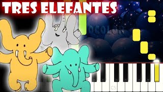 Tres Elefantes Se Balanceaban  Piano Cover  Tutorial  Karaoke [upl. by Roderic]