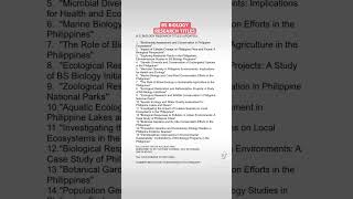 BS BIOLOGY RESEARCH TITLES docedpadama researchwriting [upl. by Aleras633]