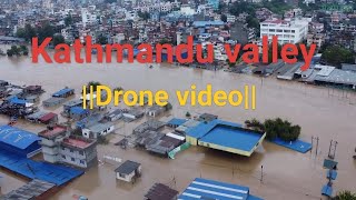 Kathmandu ValleyDrone Video Flood in Kathmandu [upl. by Arrej841]