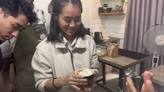 Barista coffee making training  How to Make Wing Tulip Latte art  TSOCB [upl. by Ylrebma712]