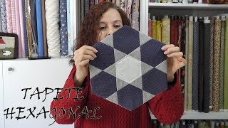 Cómo hacer 1 TAPETE Hexagonal de PATCHWORK  Técnica de Patchwork [upl. by Isidore329]