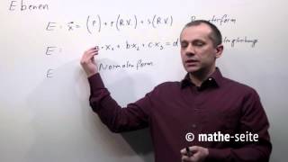 Ebenenformen HNF Parameterform Normalenform Koordinatenform Achsenabschnittsform  V0104 [upl. by Hulbig]