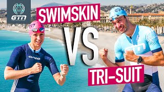 Swimskin Vs TriSuit Is There Really A Difference On Triathlon Race Day [upl. by Spielman]