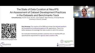 The State of Data Curation at NeurIPS An Assessment of Dataset Development Practices in DampB Track [upl. by Eniahs]