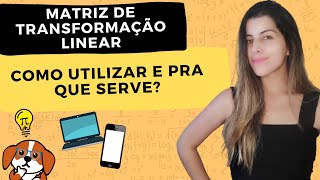 MATRIZ DE TRANSFORMAÇÃO LINEAR Onde aplicar  Exercícios Resolvidos  Álgebra Linear [upl. by Bunker]