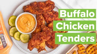 Air Fryer Buffalo Chicken Tenders  The BEST keto chicken strips recipe shorts [upl. by Evania276]