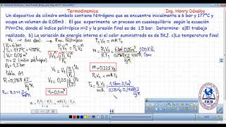 Ejercicio termodinamica Proceso politropico Nitrogeno [upl. by Bailey953]