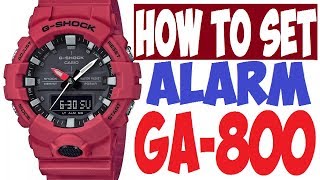 How to set alarm GShock GA800 manual 5535 [upl. by Caldera989]