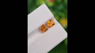 Captivating Clinohumite Duo  207 ct EmeraldCut Orange Gems from Tajikistan [upl. by Eerized]