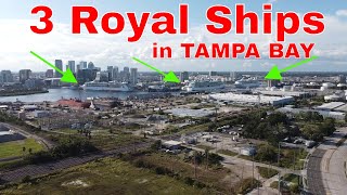 Rare sighting Port Tampa Bay with 3 Royal Caribbean ships [upl. by Leirol]