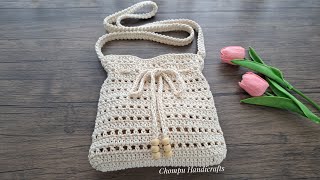 DIY Crochet Crossbody Bag Tutorial  Crochet Sling Bag Tutorial  Beginner friendly [upl. by Deeraf]