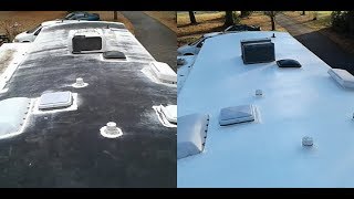 How to Repair and Seal a Rubber RV Roof  1998 Bounder Motor Home [upl. by Daffodil]