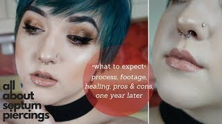 Septum Piercing 101 Process Footage AftercareHealing Pros and Cons What to Expect [upl. by Leamse]