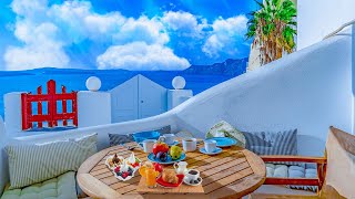 Santorini Seaside Cafe Music  Wake up in Santorini with Cafe Sounds Jazz Music for Good Mood [upl. by Barbour]