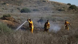 American Firefighters Join Israelis in Fighting Fires from Gaza Kites [upl. by Atekihs478]