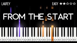 Laufey  From The Start  EASY Piano Tutorial [upl. by Ahsirahc947]