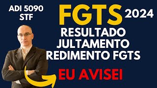 FGTS  Julgamento no STF  Correção do FGTS  Rendimento FGTS resultado ADI 5090 [upl. by Essilem]