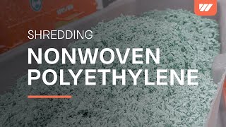 Hard nonwoven polyethylene shredding with a WEIMA WLK 15 [upl. by Anavahs704]