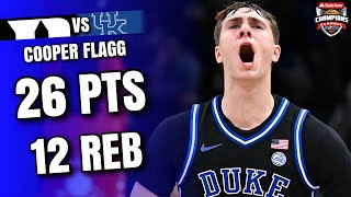 Cooper Flagg 26 PTS 12 REB 2 BLK Highlights vs Kentucky  Champions Classic [upl. by Nahtanaoj]