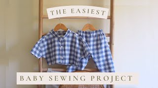 I made a baby outfit from an old shirt  Sewing tutorial to upcycle old clothes into baby clothes [upl. by Dylana]